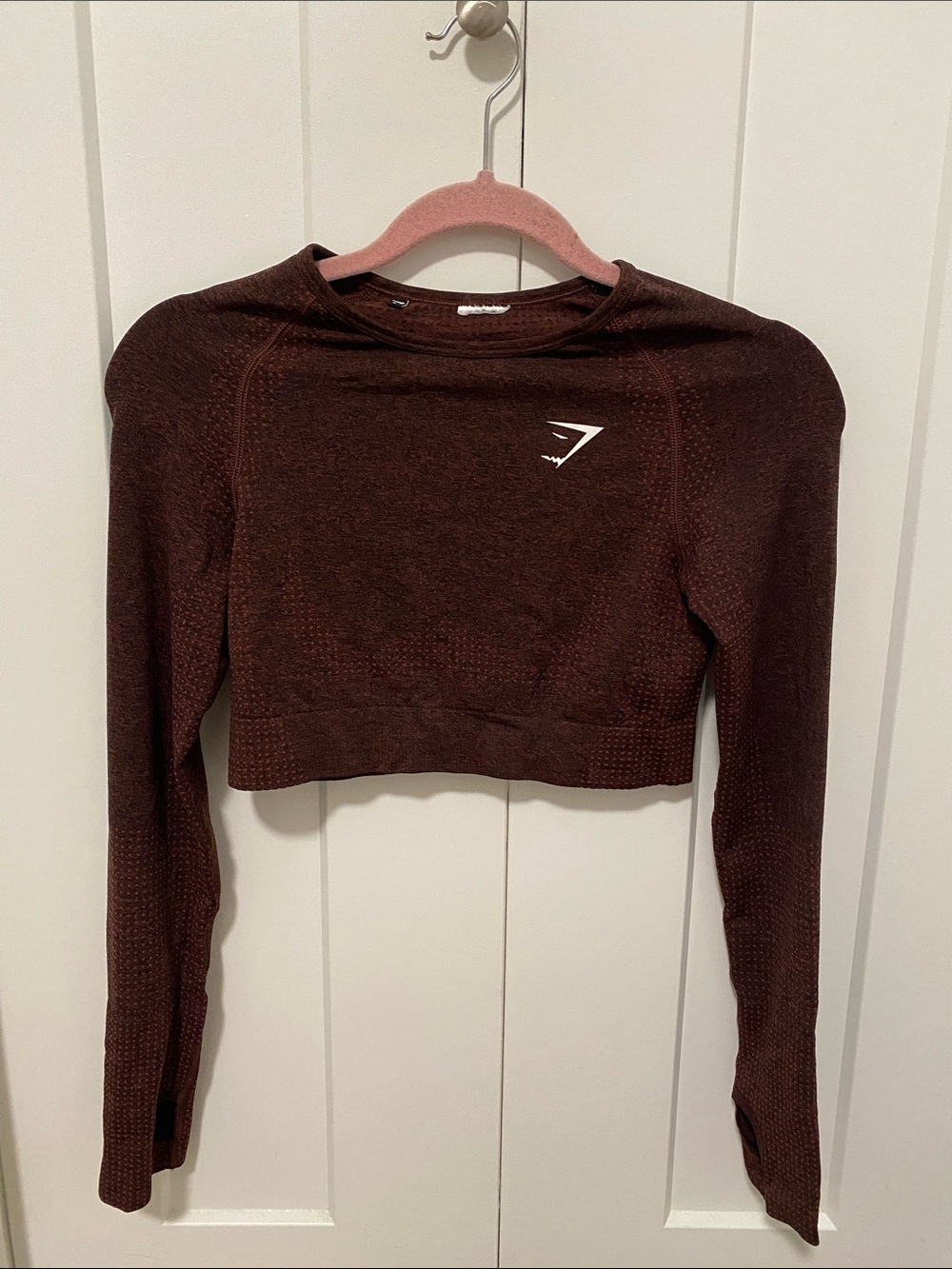 🧡 | Gymshark Vital Seamless Long-Sleeve Crop Top in Brown Marl